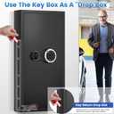 254 Keys Digital Key Lock Box Wall Mount with Code, Heavy Duty Anti-Theft Key Lock Box with Side Drop Slot and Colorful Key Tags for Car Garage House Rental Office, 254 Position Key Cabinet