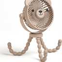 Itzy Ritzy Baby Stroller Fan - Rechargeable Fan Features 360 Degree Swivel, Flexible Wraparound Legs and 3 Speeds (Bear)