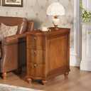 Tribesigns Wood Narrow End Table, Fully Assembled Walnut Nightstand, 11.02" W x 23.62" D x 23.62" H