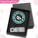 GEYGIE No Coffee No Workee Badge Reel Retractable with Alligator Clip, Funny Skeleton ID Badge Holder Gift for Nurse Doctor Radiology X-Ray Orthopedics Office Worker Boss Colleague Social Worker