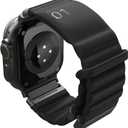 Energy Link Compatible with Apple Watch Band 42mm 44mm 45mm 49mm for Women Man, Band Charging, Silicone material, Outdoor Waterproof (Black+Black metallic)