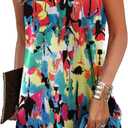 AI'MAGE Womens Sleeveless Swimsuit Cover Up Tank Bathing Suit Coverups T Shirt Beach Dress (XX-Large, Colourful)