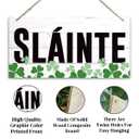Decor for St. Patrick's Day, Decorative Wall Plaque, Irish Shamrock Cheers Door Sign, Rustic Wall Decor, St. Patrick's Day Decor for Home Office Coffee Bar, Printed Wood Hanging Sign - Slinte