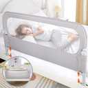 NUTIKAS Baby Bed Rail Guard for Toddlers - 47" Toddler Bed Rails for Crib,Twin,Full, Queen Bunk Size Bed Swing Down Bedrail Extral Tall Child Safety Side Railing Guards for Kids, 20.5X3.5X10.62