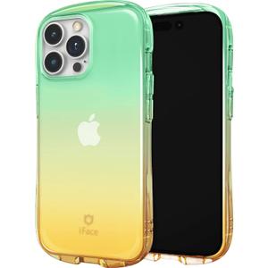 iFace Ombre Clear Case with Grip for iPhone 14 Pro Max (6.7") [Look in Lolly Series] Shockproof Transparent Fade Color Protective Cover [Drop Tested] [Wireless Charging Compatible] - Forest Apricot