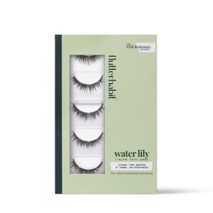 FlutterHabit STICKtionary Water Lilly Self Adhesive Eyelashes Kit, Pre Glued Underlash Strips for Beginners, No Glue Lash Extensions, Lightweight Reusable Clusters for Natural Look at Home (5 Pairs)