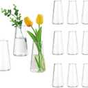 Glasseam Clear Flower Vases for Centerpieces: Modern Glass Vase Set of 12 for Wedding Party Centerpiece Home Table Decor 5.5In Small Bud Vases for Flowers Rose Tulip Stems