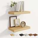 Dreamland 30 Inches Wall Mounted Wood Floating Shelves, Oak, 2 Pack