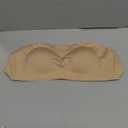 Strapless Bras for Women Wirefree Non-Slip Bandeau Bra, Seamless Padded Tube Top Invisible Bralette with Secure (Beige, L)