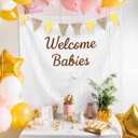 Gilprop Silly Goose Baby Shower Background One Silly Goose Baby Shower Garland Welcome Babies Banner Gender Reveal Party Decorations Fabric Backdrop Photo Booth Background for Birthday Party Supplies (59 x 59 Inch)