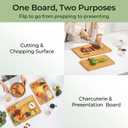 Keechee Chopping Board Duo 2-Pcs Natural Bamboo With Juice Channels & Knife-Friendly Finish For Versatile Kitchen Use(2Pcs), 2-Piece