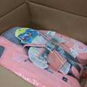 Mambobaby Floats with Canopy &Tail, Non-Inflatable Baby Float for Pool Add Tail Avoid Flip Swim Trainer Baby Floats for Toddler Boys Girls(Narwhal-Pink)
