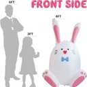 4FT Easter Inflatable Bunny Egg Outdoor Decorations, Easter Blow up Bunny Egg Yard Decorations Build-in Flashing LED Lights, Decorate Outdoor Indoor Garden Lawn Yard.