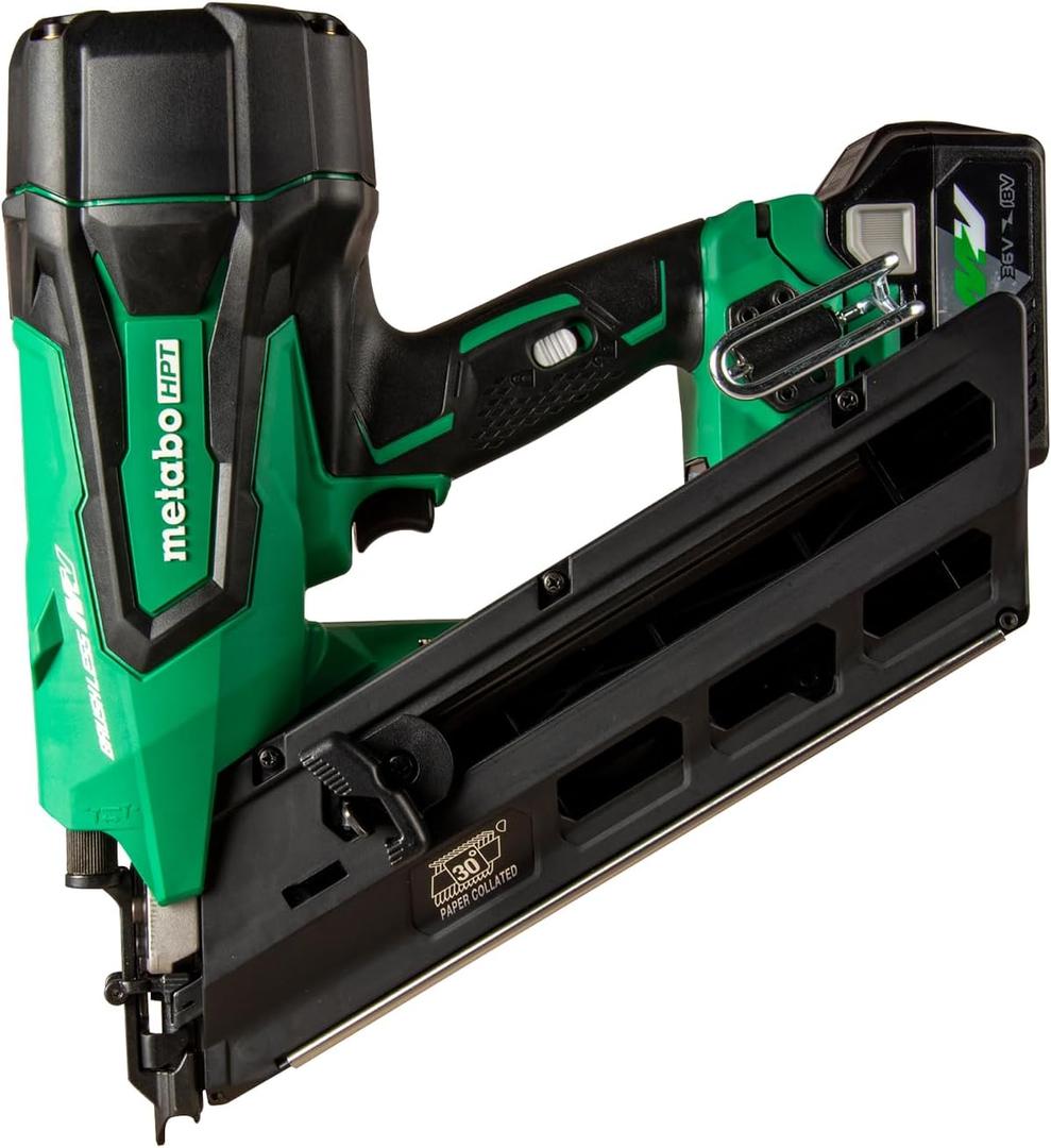 Metabo HPT 36V MultiVolt Cordless Paper Strip Framing Nailer, Includes Battery and Charger, NR3690DC