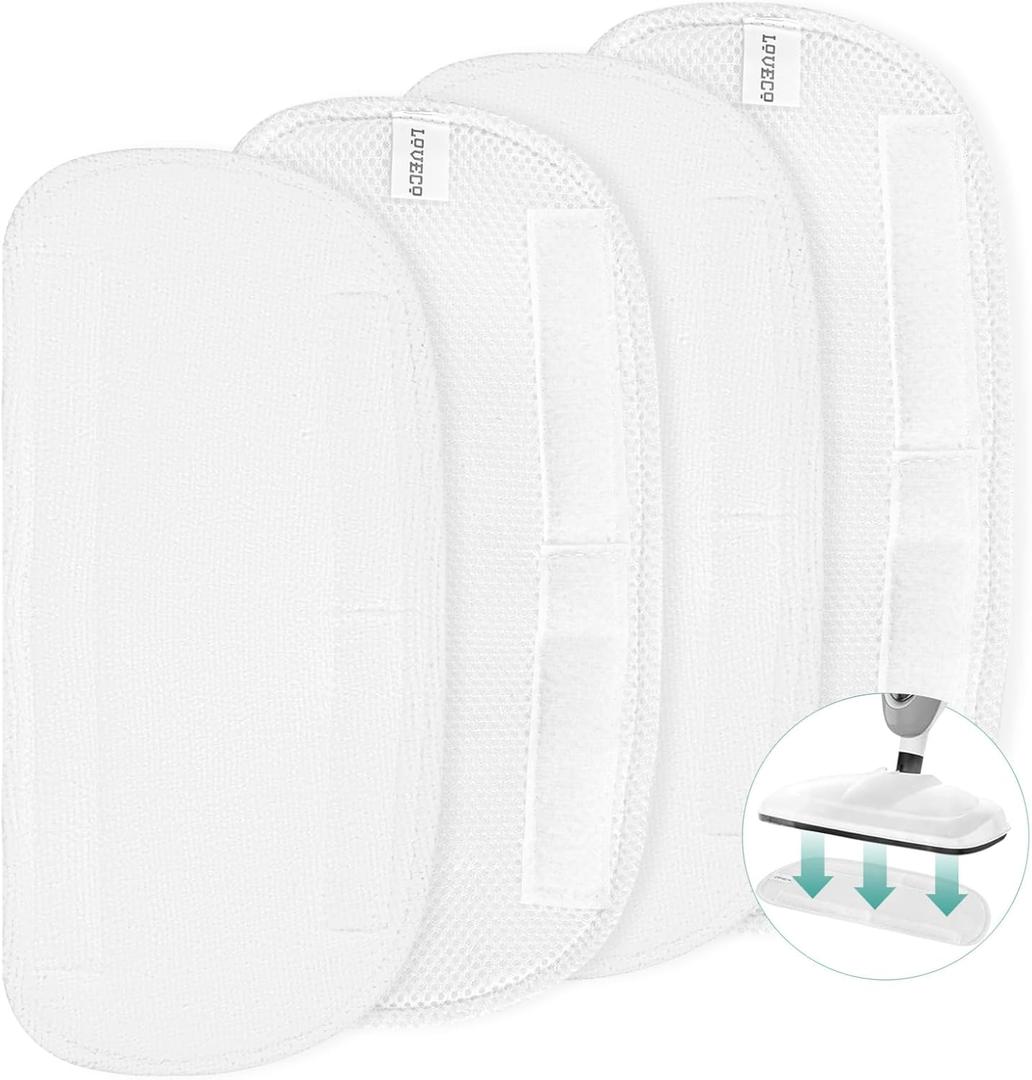 LOVECO 4 Pack Steam Mop Pads Compatible with Mxnsewr MX-C021, GorFanty GF-6610B/GF-6610 & Neugo NE033/NE033M Steam Mop, etc. Washable Microfiber Steam Mop Replacement Pads for Scratch-Free Deep Clean LOVECO 4 Pack Steam Mop Pads Compatible with Mxnsewr MX-C021, GorFanty GF-6610B/GF-6610 & Neugo NE033/NE033M Steam Mop, etc. Washable Microfiber Steam Mop Replacement Pads for Scratch-Free Deep Clean