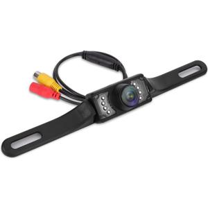 Pyle PLCM10 Rear View Backup Parking Reverse Camera, License Plate Mount, Weatherproof, Night Vision, Distance Scale Lines, Swivel Angle Adjustable Cam