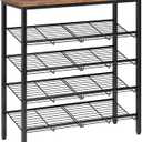 Nunsino Shoe Rack for Closet,4 Tier Shoe Organizer for Entryway,Shoe Shelf with Storage Shelves and Spacious Top,Max Holds 16 of Shoes,Rustic Brown