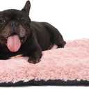 30 Inch Dog Crate Bed Pink Medium Size Dog Calming Washable Fulffy Comfy Kennel Pad Anti-Slip Pet Sleeping Mat 29" x 18"