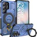 for Samsung Galaxy S26 Ultra Case, [360 Spin Magnetic Stand] [Compatible with MagSafe], Military Grade Protective S26 Ultra Case with Kickstand & Ring Holder, Blue