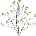 AENTGIU Faux Greenery Stems Branches for Vases, 4 Pcs Realistic Ficus Branches Fake Eucalyptus Stems, Twig-Style Fake Plants for Vase Fillers, Centerpieces, and Home Decor