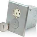 Leviton Floor Box Assembly, Brass/Nickel Plate, 25249-SBA