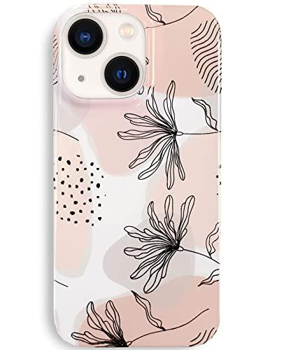 J.west Case Compatible with iPhone 15 Case 6.1, Aesthetic Minimalist Modern Boho Abstract Prints Slim Geometric Line Plant Floral Pattern Soft TPU Silicone Cover Protective Phone Case for Women Leaves