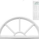 Pushglossy 1 Pcs 22" x 10" Entry Door Frame Half Round Top Exterior Door Only Replacement for 1" Glass (Glass Not Included) 5 Lite Exterior Front Doors Window Frame Insert Replacement (White)