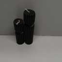 LETINE Black Sandalwood Pillar Candles Set of 3 - Decorative Ribbed Soy Wax Spiral Spire Candles for Home Decor, Bulk Scented Candles for Entryway Table, Living Room& Coffee Table Decor