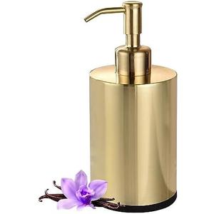 Stainless Steel Refillable Soap Dispenser - 15oz Bottle, Anti-Rust Gold, Kitchen & Bathroom Use