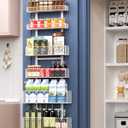 Bunoxea 6-Tier Over The Door Pantry Organizer,Hanging Spice Rack with Adjustable Basket,Over Door Racks,Pantry Organization And Storage, Laundry Room,Bathroom,Large Capacity,D5.3xW15.7xH60.9in (Pure White)
