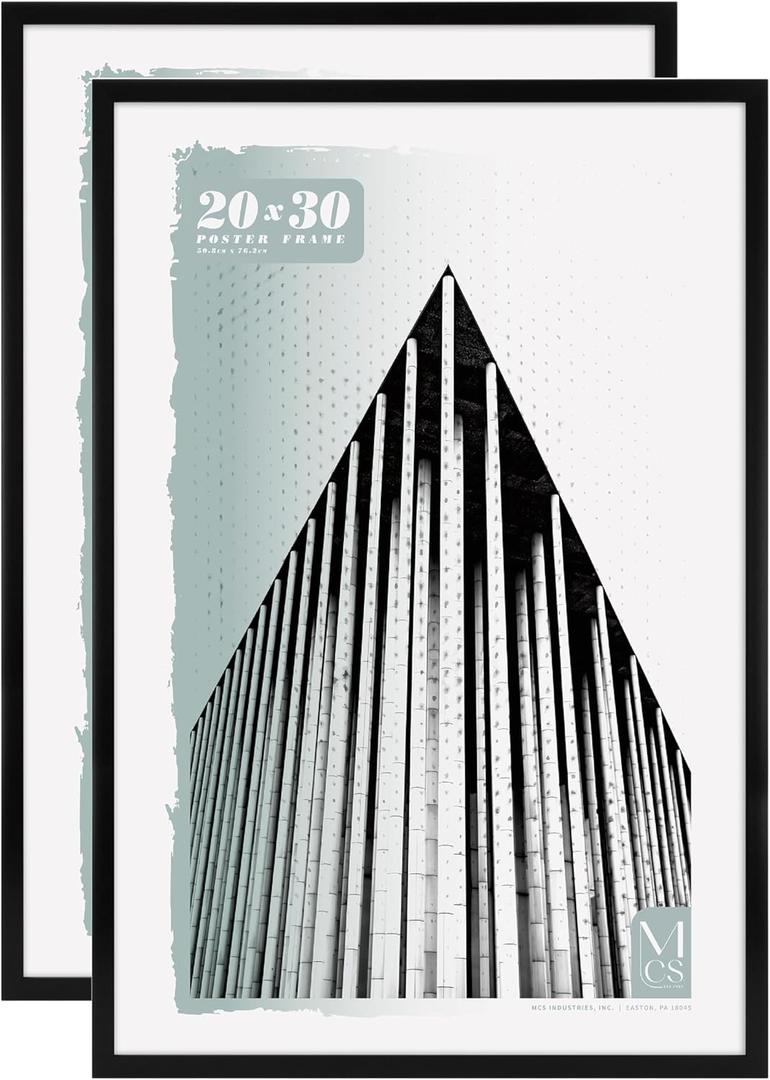 MCS Foundation 20x30 Poster Frame Traditional Black, Vertical & Horizontal Wall Hanging Large Picture Frame for Photos, Posters & Art Prints (2-Pack) MCS Foundation 20x30 Poster Frame Traditional Black, Vertical & Horizontal Wall Hanging Large Picture Frame for Photos, Posters & Art Prints (2-Pack)