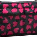 Vercord Purse Organizer Insert for Handbags Bag Organizers Inside Tote Pocketbook Women Nurse Nylon 13 Pockets Rose Heart Large