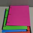 INFUN Telescoping 3 Ring Binder - 4PCS, Portable Plastic 3 Ring Binder with Telescoping Spine, Binders with Foldable Front Cover Holds 8.5"x11" Paper for School, Office, Homes (0.75 Inch, Red+pink+ Blue+green)