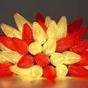 DEWENWILS C9 Red & White Christmas Lights, 33.3ft 50 LED String Lights Waterproof, Indoor/Outdoor Xmas Bulb Light with Hook for House, Xmas Tree, Patio, Garden, Yard, Porch, Green Wire, UL Listed