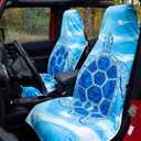 2 Pack Waterproof Seat Car Cover Towel Sea Turtle Blue Car Cover Towel for Front of The Cars Trucks SUV Seat Covers for Gym Workout Running Swimming Beach Hiking Sweat