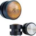 53mm Espresso Tamper, Tamping Tool, Aluminum Alloy, Stainless Steel with Premium Walnut Wood Cap Gravitational Force, Adjustable Height for 54mm Portafilters, Espresso Coffee Accessories