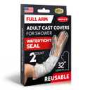 100% Waterproof Cast Covers for Shower Arm Adult - Tight Seal - 2pk Reusable Cast Protectors - Full Arm Bag Sleeves - Strong and Durable