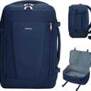 ECOHUB 17'' Travel Backpack, Personal Item Backpack with 13 Pockets, Flight Approved Carry on Backpack with USB Port & Luggage Sleeve, Travel bag for Men & Women, Water Resistant Backpack, Blue (17 inch underseat)