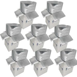 Insulated Shipping Boxes with Liners, 8 Pack 7'' x 6'' x 10'' Small Cold Shipping Boxes, for Perishable Frozen Food Shipping, White (TB7610L-8) (7x6x10'')