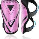 Shin Guards Soccer Kids Youth, CE Certified Airsfish Shin Pads Protection Gear for 2-18 Years Old Boys Girls Teenagers High Impact Resistant Breathable Comfortable 1 Pair 4 Sizes (X-Small, Pink)