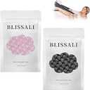 2Pcs Blissal Exfoliating Shower Towel, 47InchLong DualSided Exfoliating Towel, Deep Cleansing & Gentle Exfoliations for Smooth Skin, Gentle for Sensitive Skin (Black+Pink)