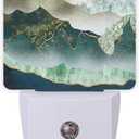 Mountain Night Light,Green Mountains Golden Sunset Plug in Night Lights Auto LED Lamp Energy Saving Square Lights for Boys Girls Men Women