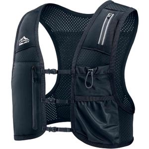Running Vest for Women Men, USA Original Patent, Adjustable Chest Straps Running Hydration Vest with Phone Holder and 6 Pockets, Lightweight Reflective Running Vest for Hiking Running (Black, XS/S)