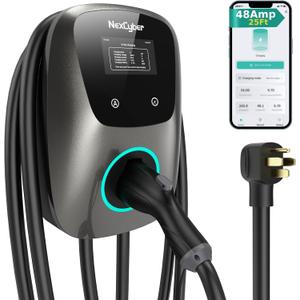 [ETL/Energy Star Certified] NexCyber Level 2 Electric Vehicle (EV) Charger, 48 amp/11.5kW EVSE w/ J1772 Connector, 240V NEMA 14-50p Plug Electric Car Charger, APP Start/Plug and Play for Home Level 2