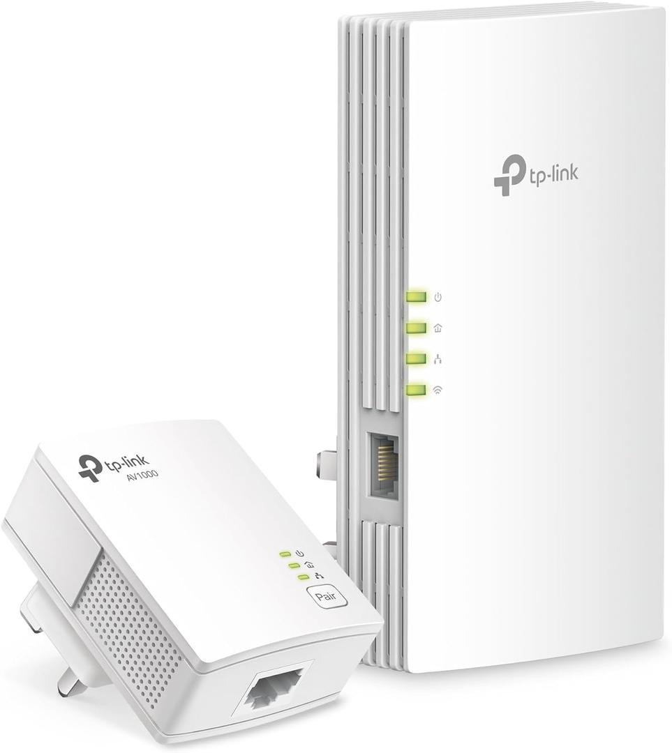 TP-Link AV1000 Powerline Ethernet Adapter+AX1500 Wi-Fi 6 WiFi Extender KIT | AV1000 Powerline Network Adapter&AX1500 Dual-Band Extender, Gigabit Port, EasyMesh, Plug & Play, TL-WPA7817 KIT