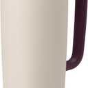 Owala SmoothSip Slider Stainless Steel Insulated Travel Mug, 100% Leak Proof, For Hot and Cold Drinks, Travel Friendly with Sliding Lock Lid, 24 oz, BPA Free, Leak Proof, Pink/Tan (Daybreak)