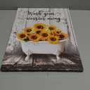 Farmhouse Sunflower Bathroom Wall Art Sunflowers In Bathtub Pictures Wall Decor Sunflower Bathroom Canvas Print Rustic Country Painting Framed Home Artwork Decorations For Restroom Bedroom 12"x16"