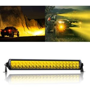 Amber LED Light Bar 22 Inch Double Row Super Bright Spot Flood Combo LED Work Light Driving Fog Lamp for Pickup 4x4 Off Road Truck ATV UTV SUV Boat 9-36V 200 W IP68 & IP69K Waterproof