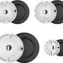 Black & Silver Gas Stove Burner Caps Set - High Performance Cooker Lids - 1 Large, 1 Small, 2 Middle