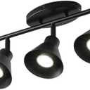 vivihobb Modern 3-Light Track Lighting Fixture, Black Metal Ceiling Spotlight with Flexible Rotatable Heads, GU10 Base Directional Track Light for Kitchen, Hallway, Living Room & Gallery